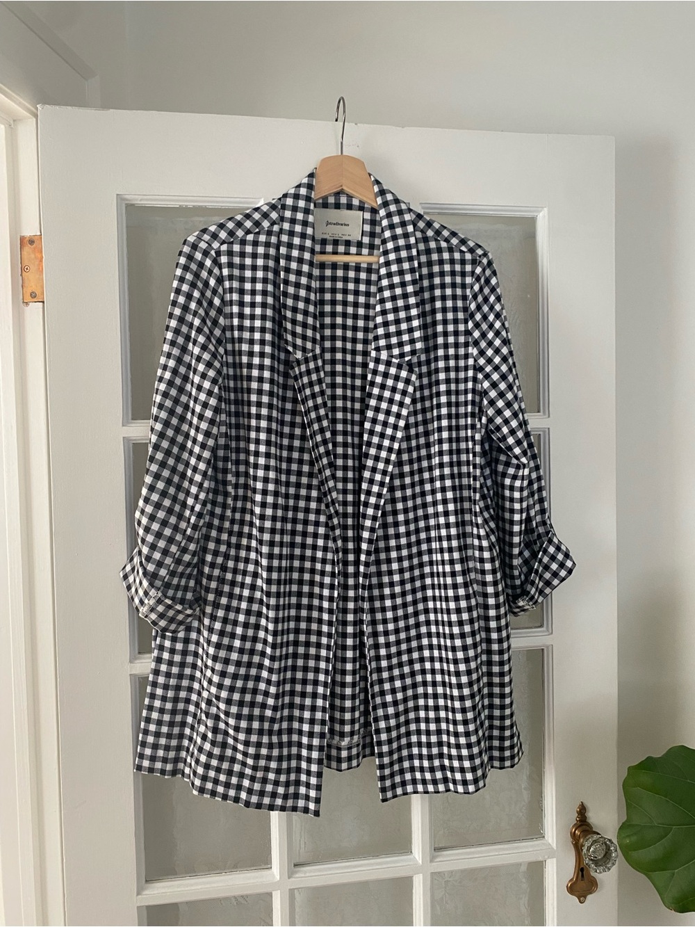 Stradivarius Black & White Gingham Jacket